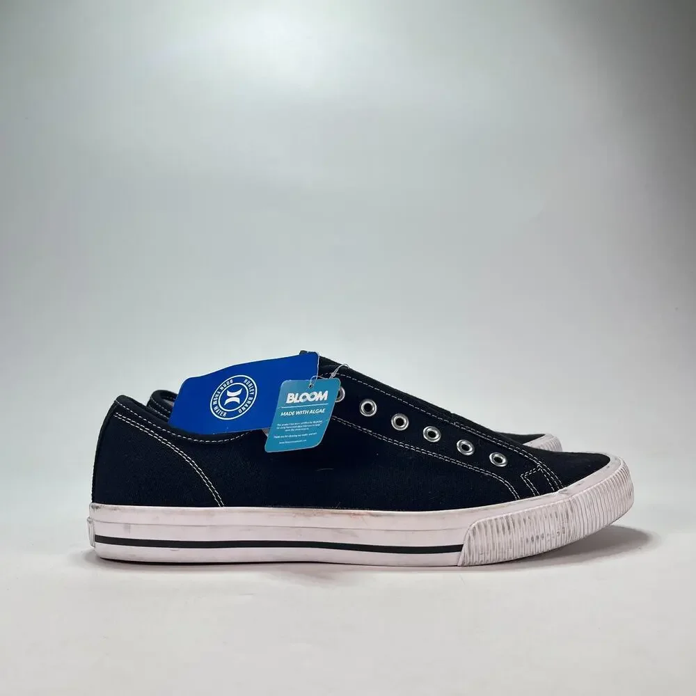 Hurley Chloe Black White Canvas Casual Slip On Laceless Sneakers Men's Size 11M